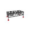 ALL4PETS WROUGHT IRON BOWL STAND RUSTIC SQUARE ELEVATED SHAPE WITH STAINLESS STEEL 2 BOWLS FOR DOGS & CATS(COLOR MAY VARY)