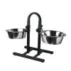 ALL4PETS ADJUSTABLE U-TYPE DOG BOWL STAND DOUBLE DINNER WITH STAINLESS STEEL 2 BOWLS FOR DOGS & CATS(COLOR MAY VARY)