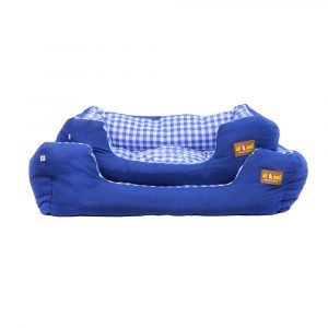 All4pets Sofa Style Velvet Pet Bed Blue Colour For Dogs & Cats