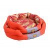 ALL4PETS ROUND ORANGE COLOUR VELVET PET BED FOR DOGS AND CATS