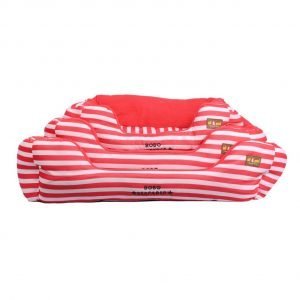 All4pets Sofa Style Pet Bed Red White Strip For Dogs & Cats