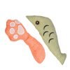 ALL4PETS TEETH GRINDING PILLOW FANCY TOYS CUTE (FISH & PAW)