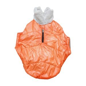 Winter Jacket for Dogs -with Cozy Fur Collar (Color May Vary) Orange