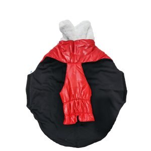 Winter Jacket for Dogs  with Cozy Fur Collar (Color May Vary) Red