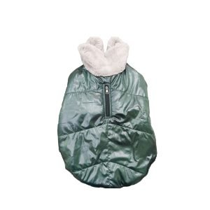 Winter Jacket for Dogs with Cozy Fur Collar (Color May Vary) Green